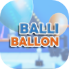 Logo de balli-ballon et image du mini jeu qui consiste à trier les ballons en fonction de leur couleur.