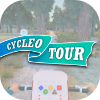 Logo de Cycleo Tour et image d'une balade guidée à vélo.